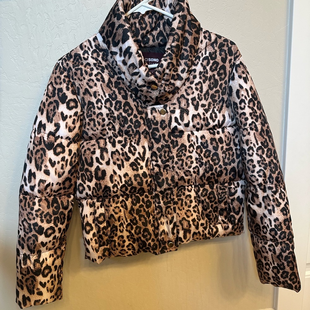 Leopard Print Puffer Jacket